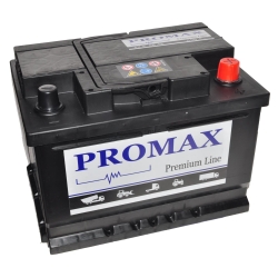 12V 60 Ah 600A  PROMAX prawy +